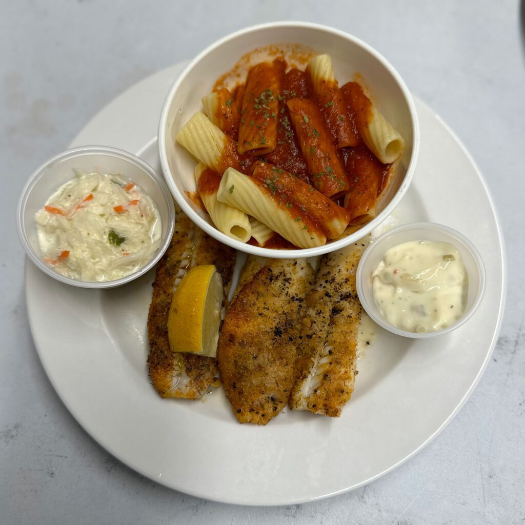 Italian Baked Fish at the DockHaus at WBC Park